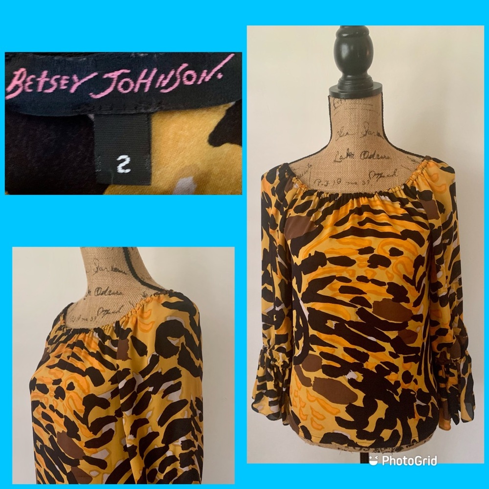 Betsey Johnson Chiffon Leopard Blouse